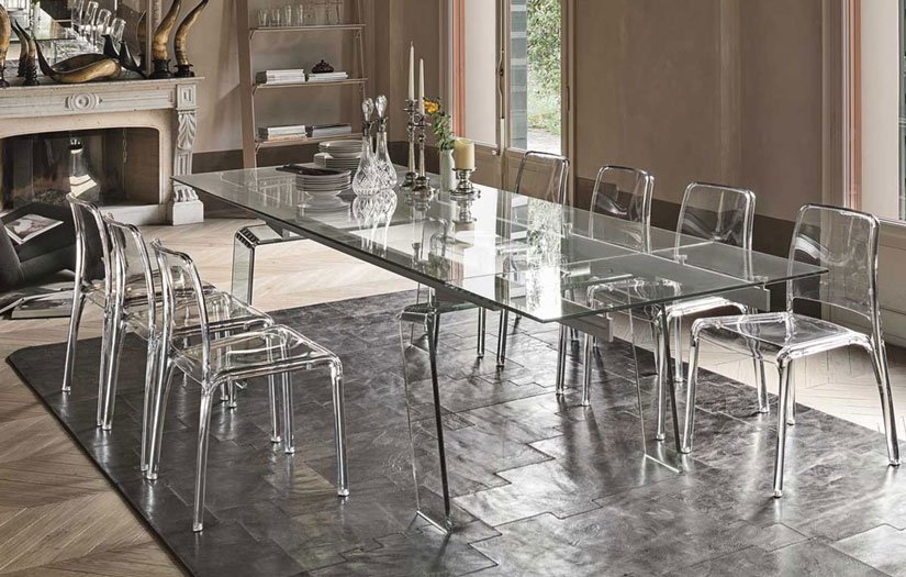 Starphire clear glass dining table top Dubai Abu Dhabi | زجاج طاولة طعام شفاف