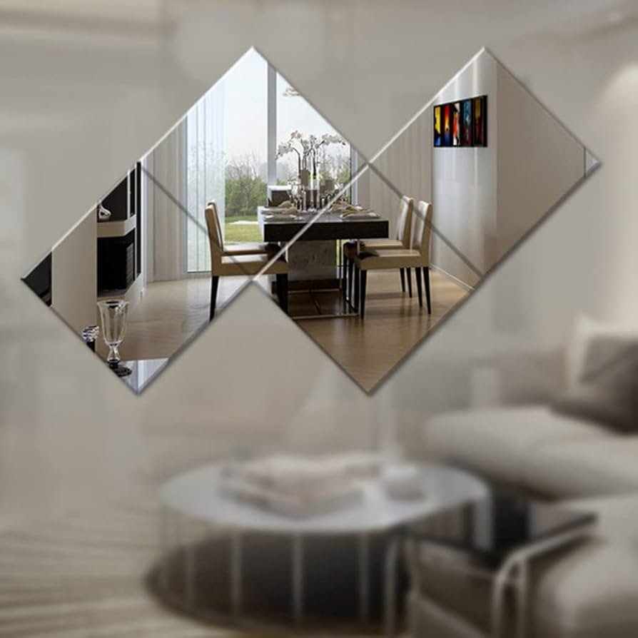 Rhombus geometric diamond wall mirrors Dubai UAE | مرايا هندسية دايموند
