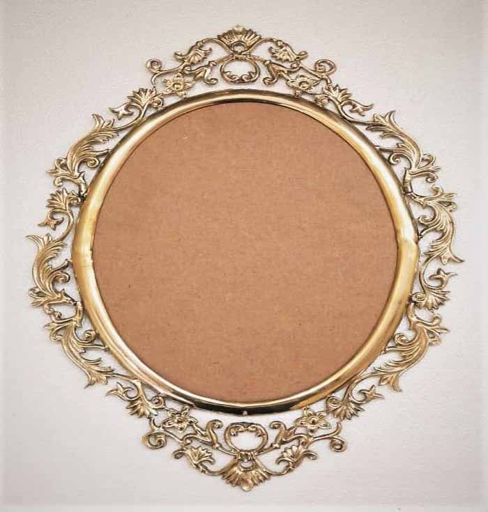 Antique reproduction oval gold mirror Dubai UAE | مرآة بيضاوية ذهبية عتيقة