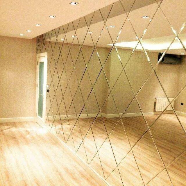Diamond mirror wall design and decorative mirror installation in Dubai UAE