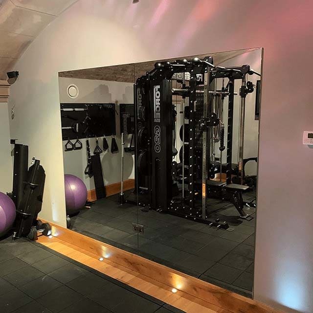 Gym mirror full wall installation in Dubai Abu Dhabi UAE
